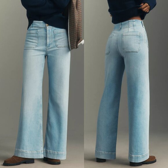 Maeve Light Blue Flare & Wide Leg Jeans - Picture 2 of 12